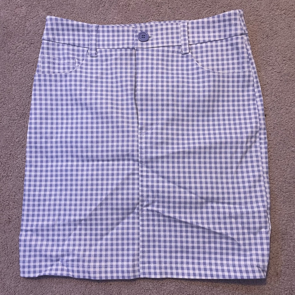 Blue Checkered Skirt